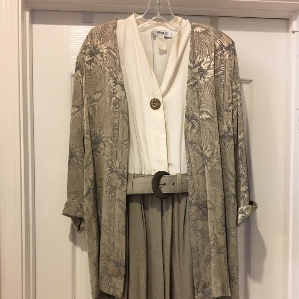Dress with cover up jacket.